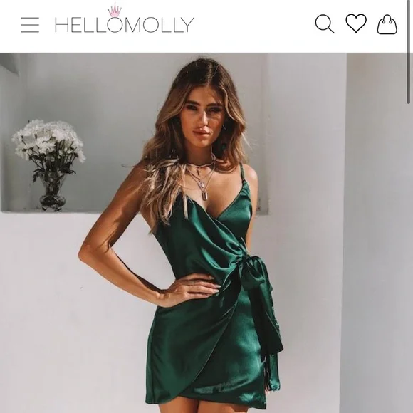 green emerald velvet dress HELLO MOLLY Trust My Words Maxi Dress Green – Gabi Swimwear main image 0